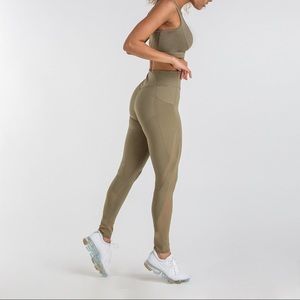 Gymshark sleek sculpture olive green leggings